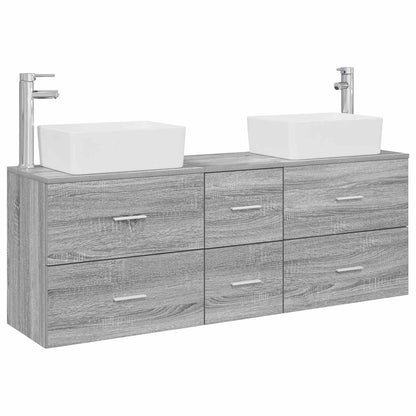 Badkamerkastenset 3 st Grijs Sonoma 53 x 34,5 x 63 cm