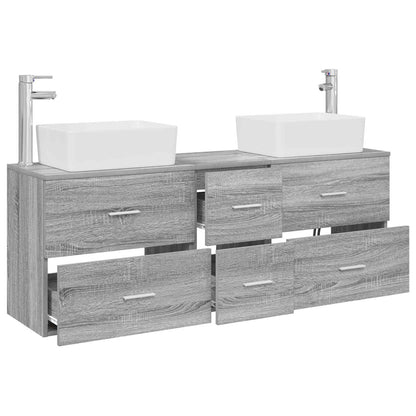 Badkamerkastenset 3 st Grijs Sonoma 53 x 34,5 x 63 cm