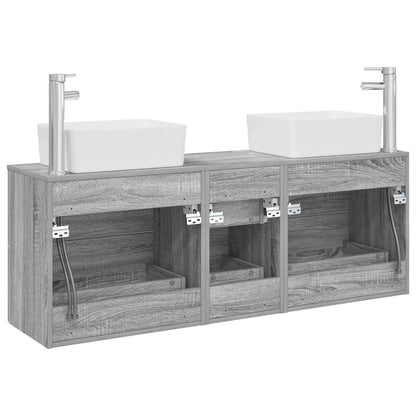 Badkamerkastenset 3 st Grijs Sonoma 53 x 34,5 x 63 cm