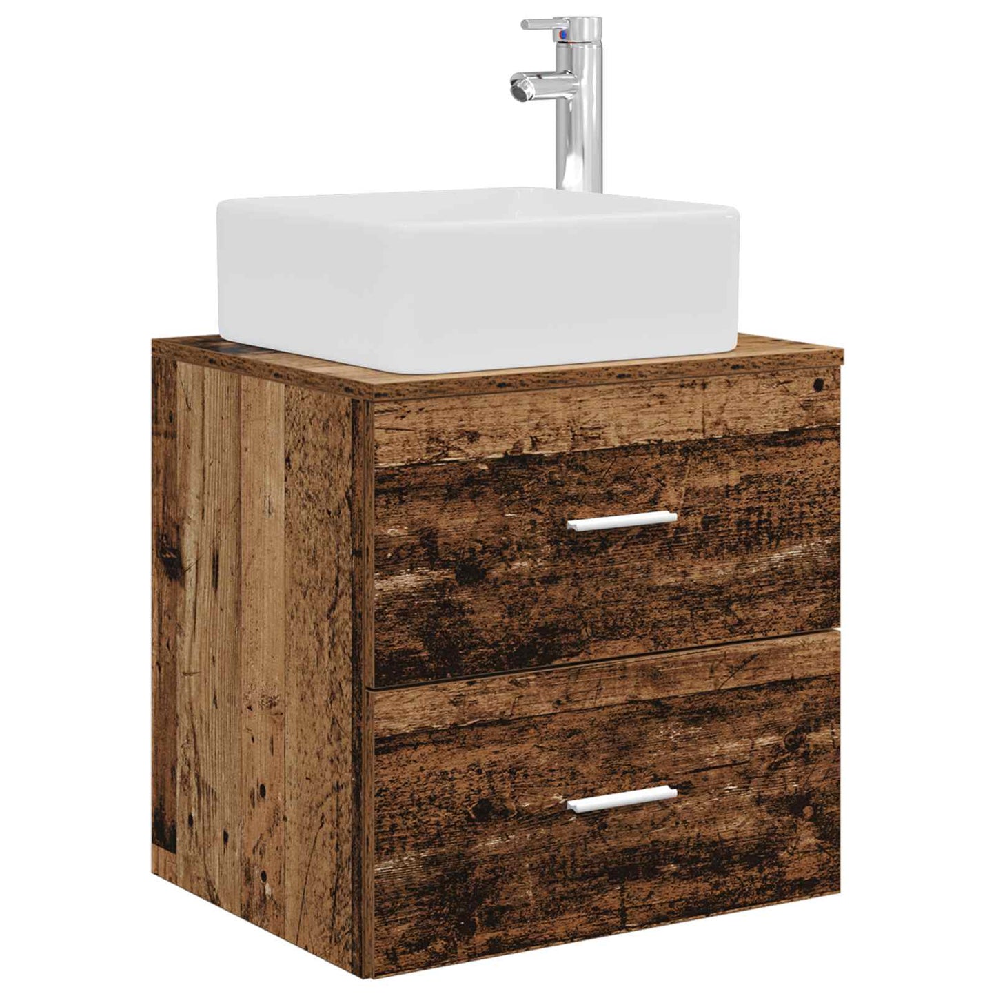 Badkamerkastenset 3 st Oud hout 53 x 34,5 x 63 cm Bewerkt hout