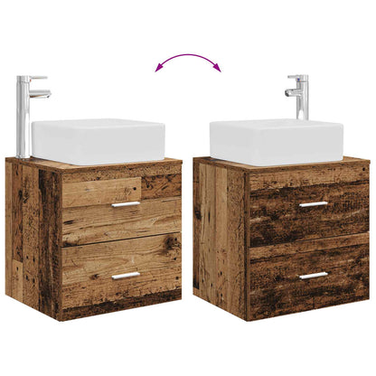 Badkamerkastenset 3 st Oud hout 53 x 34,5 x 63 cm Bewerkt hout