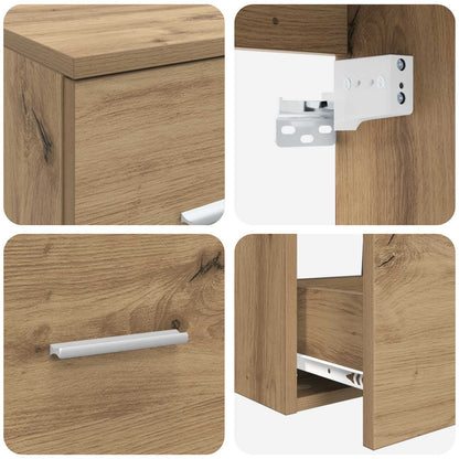 Badkamerkastenset 3 st Artisanaal eiken 53 x 34,5 x 63 cm