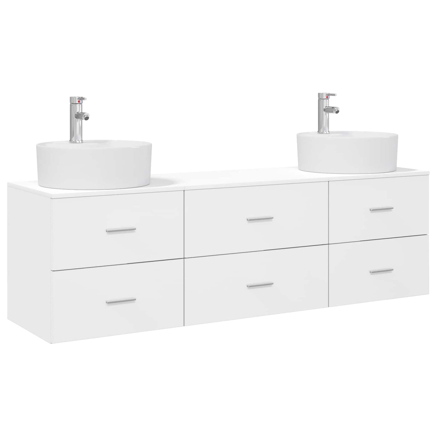 Badkamerkastenset 3 st Wit 62,5 x 44,5 x 50 cm Bewerkt hout
