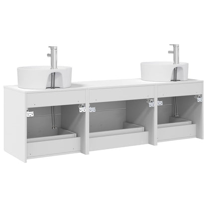 Badkamerkastenset 3 st Wit 62,5 x 44,5 x 50 cm Bewerkt hout
