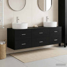 Badkamerkastenset 3 st Zwart 62,5 x 44,5 x 50 cm Bewerkt hout