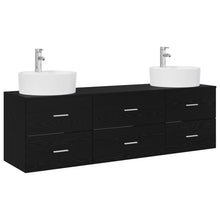 Badkamerkastenset 3 st Zwart 62,5 x 44,5 x 50 cm Bewerkt hout