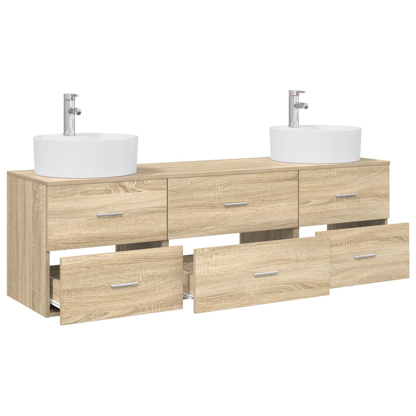 Badkamerkastenset 3 st Sonoma Eiken 62,5 x 44,5 x 50 cm
