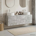 Badkamerkastenset 3 st Betongrijs 62,5 x 44,5 x 50 cm