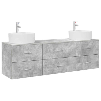 Badkamerkastenset 3 st Betongrijs 62,5 x 44,5 x 50 cm