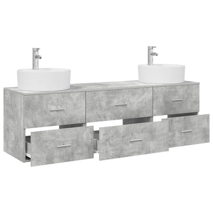 Badkamerkastenset 3 st Betongrijs 62,5 x 44,5 x 50 cm