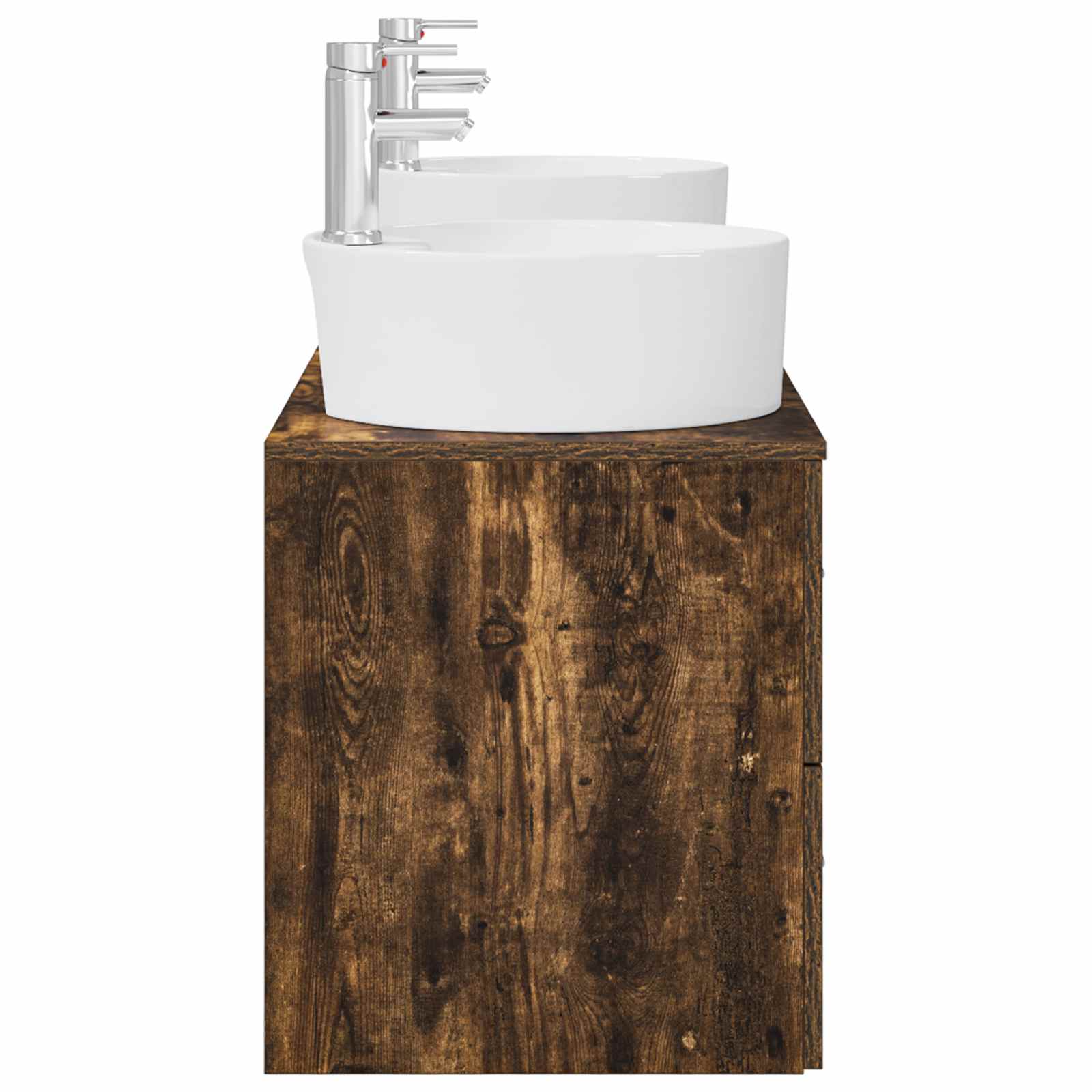 Badkamerkastenset 3 st Gerookt eiken 62,5 x 44,5 x 50 cm