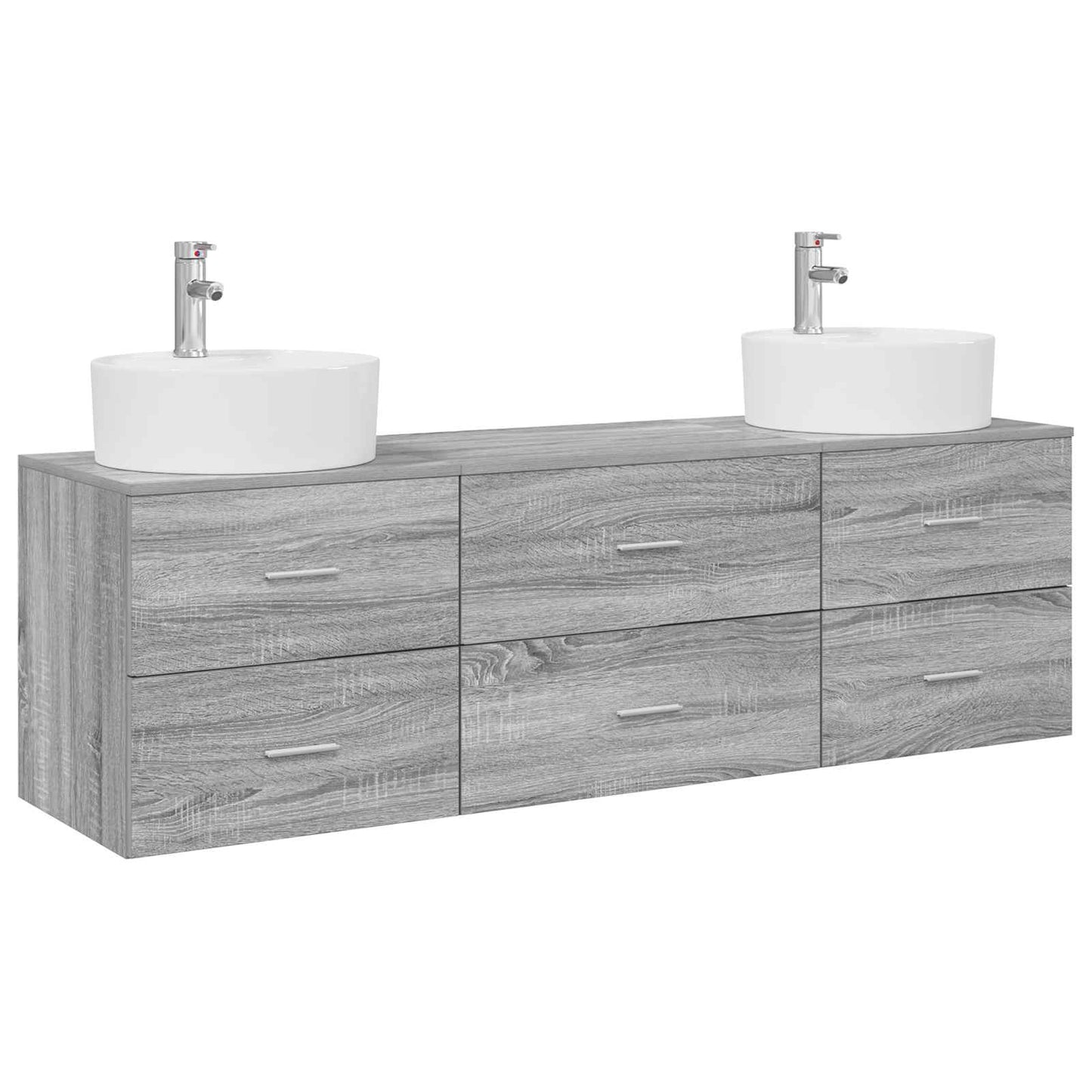 Badkamerkastenset 3 st Grijs Sonoma 62,5 x 44,5 x 50 cm