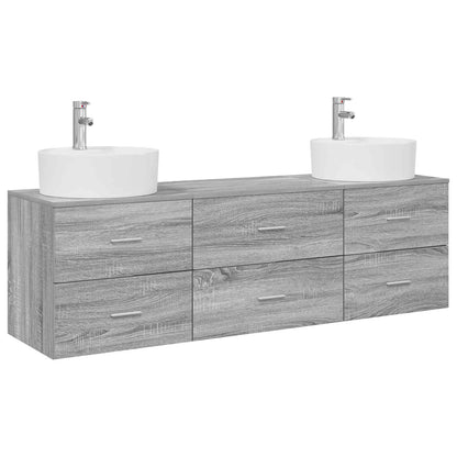 Badkamerkastenset 3 st Grijs Sonoma 62,5 x 44,5 x 50 cm