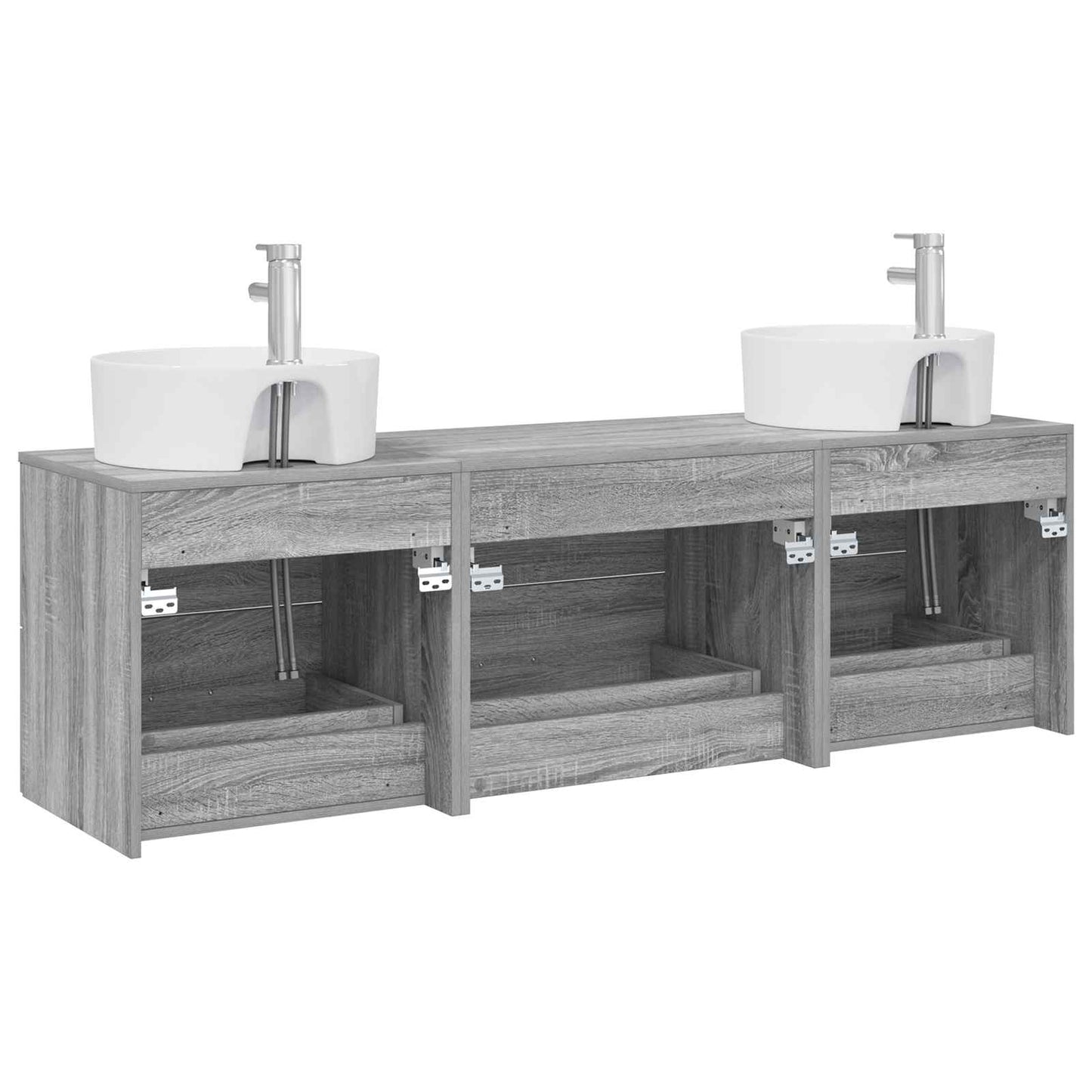 Badkamerkastenset 3 st Grijs Sonoma 62,5 x 44,5 x 50 cm