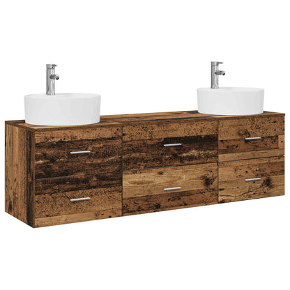 Badkamerkastenset 3 st Oud hout 62,5 x 44,5 x 50 cm