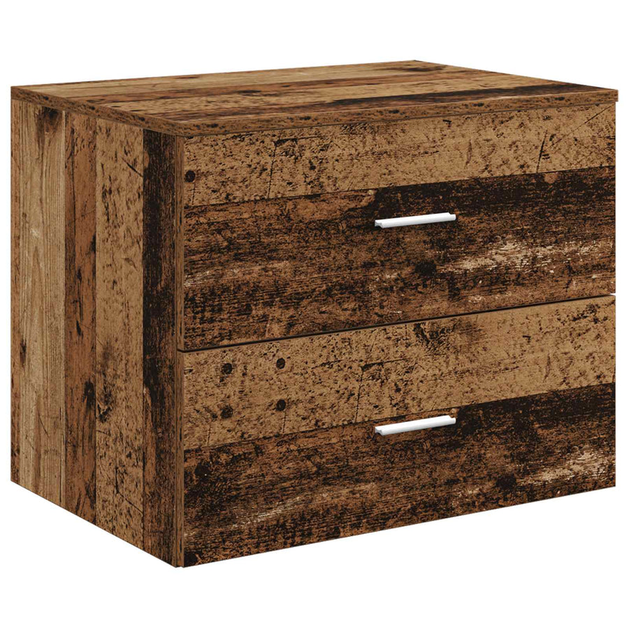 Badkamerkastenset 3 st Oud hout 62,5 x 44,5 x 50 cm