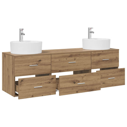 Badkamerkastenset 3 st Artisanaal eiken 62,5 x 44,5 x 50 cm