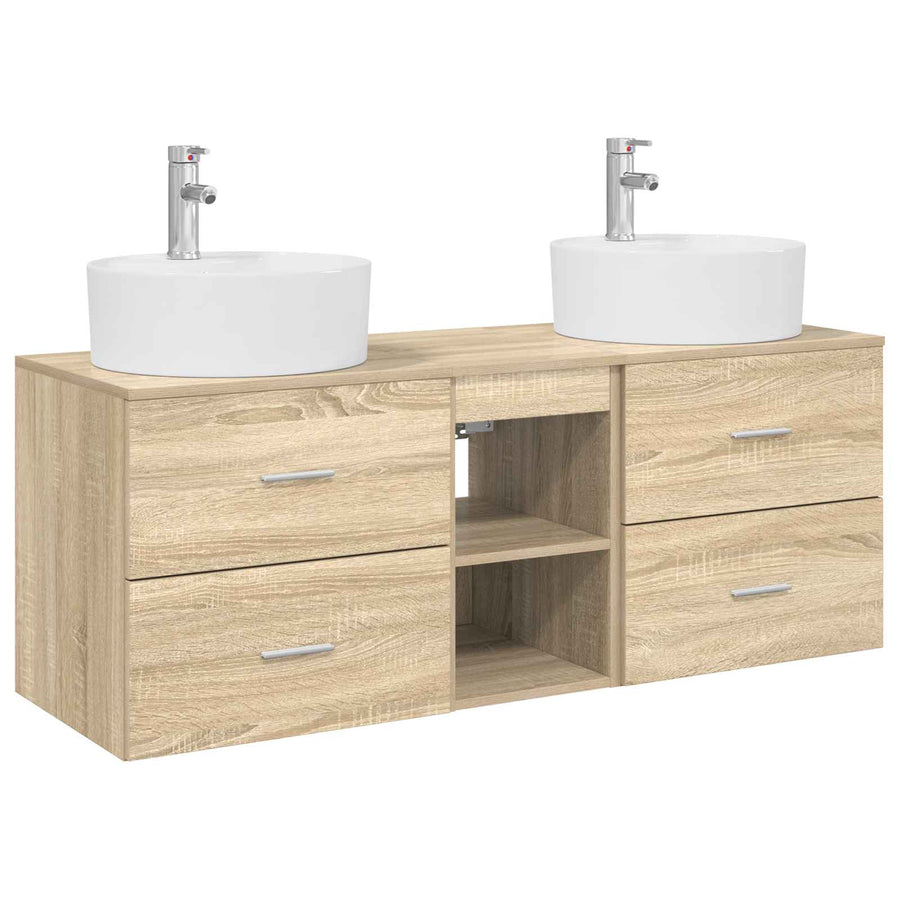 Badkamerkastenset 3 st Sonoma Eiken 49,5 x 44,5 x 65 cm