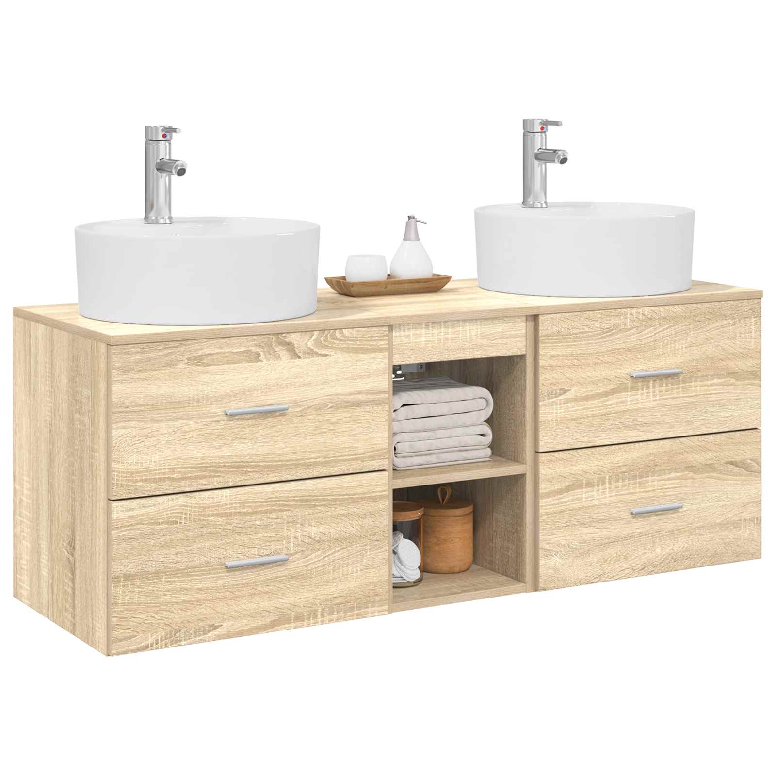 Badkamerkastenset 3 st Sonoma Eiken 49,5 x 44,5 x 65 cm