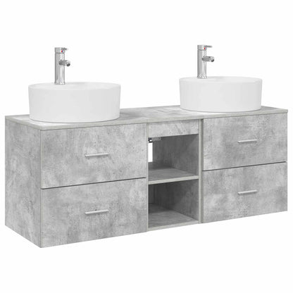 Badkamerkastenset 3 st Betongrijs 49,5 x 44,5 x 65 cm