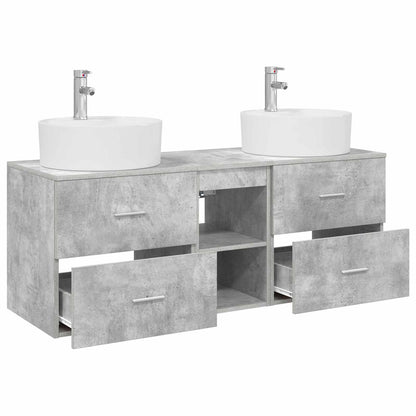 Badkamerkastenset 3 st Betongrijs 49,5 x 44,5 x 65 cm