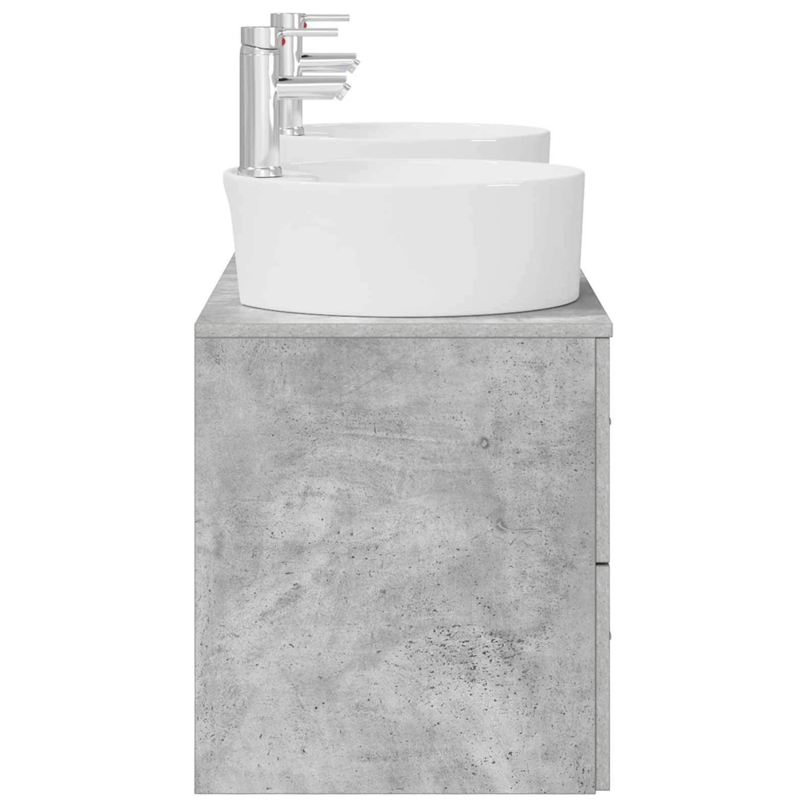 Badkamerkastenset 3 st Betongrijs 49,5 x 44,5 x 65 cm