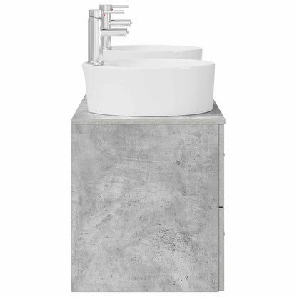 Badkamerkastenset 3 st Betongrijs 49,5 x 44,5 x 65 cm