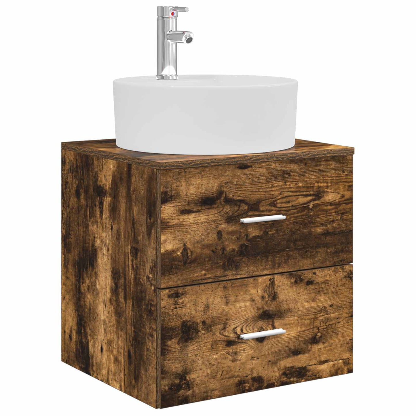 Badkamerkastenset 3 st Gerookt eiken 49,5 x 44,5 x 65 cm