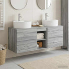 Badkamerkastenset 3 st Grijs Sonoma 49,5 x 44,5 x 65 cm