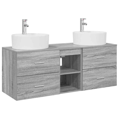 Badkamerkastenset 3 st Grijs Sonoma 49,5 x 44,5 x 65 cm