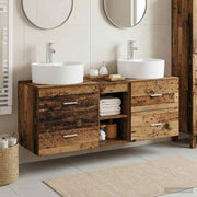 Badkamerkastenset 3-delig oud hout 49,5x44,5x65 cm