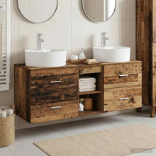 Badkamerkastenset 3 st Oud hout 49,5 x 44,5 x 65 cm