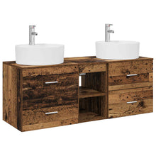 Badkamerkastenset 3 st Oud hout 49,5 x 44,5 x 65 cm