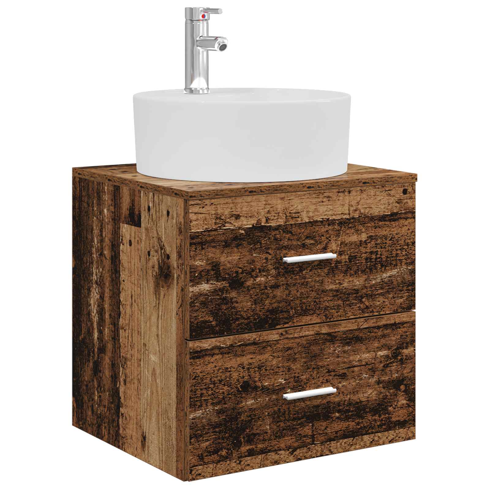 Badkamerkastenset 3 st Oud hout 49,5 x 44,5 x 65 cm