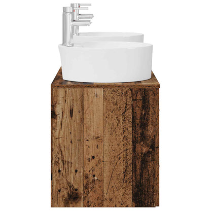Badkamerkastenset 3 st Oud hout 49,5 x 44,5 x 65 cm