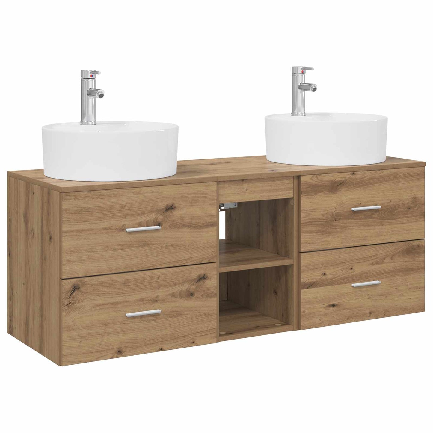 Badkamerkastenset 3 st Artisanaal eiken 49,5 x 44,5 x 65 cm