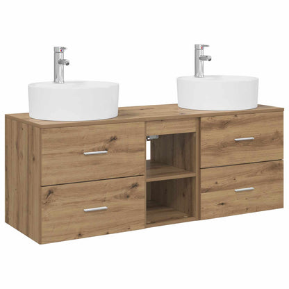 Badkamerkastenset 3 st Artisanaal eiken 49,5 x 44,5 x 65 cm