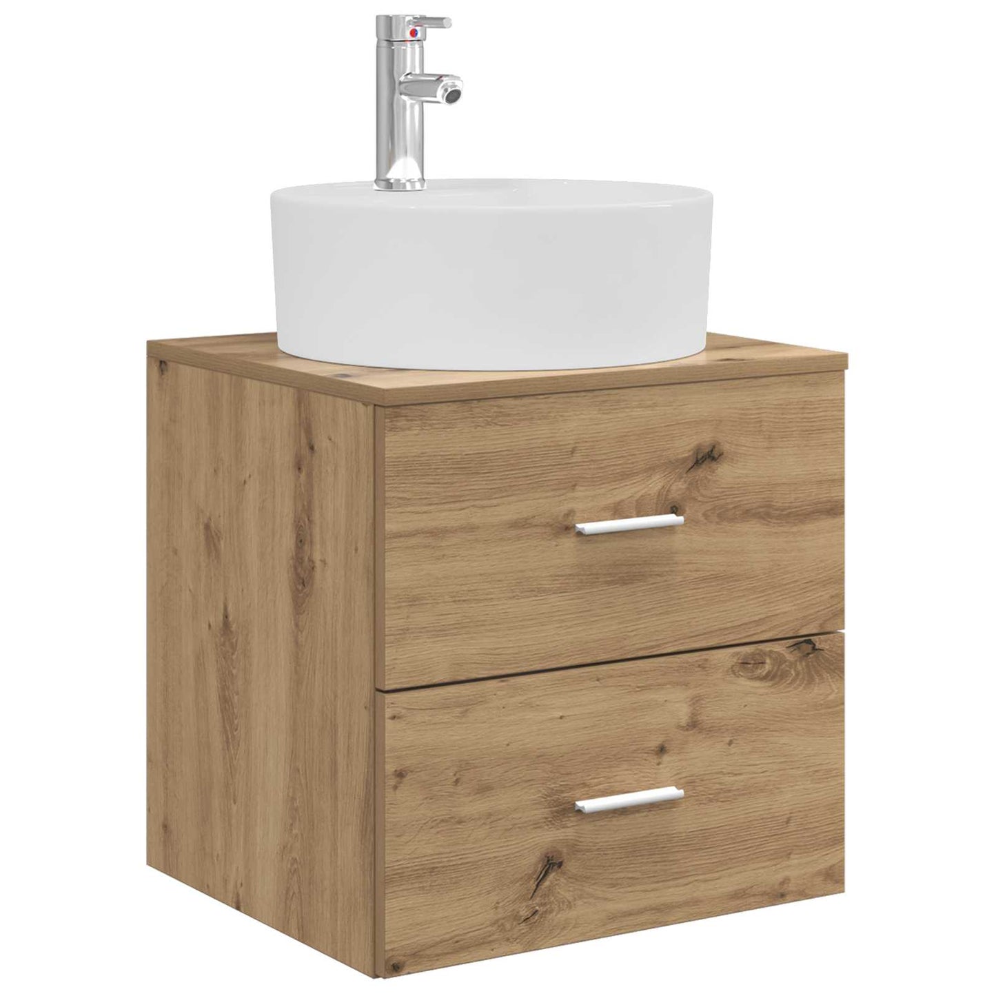 Badkamerkastenset 3 st Artisanaal eiken 49,5 x 44,5 x 65 cm