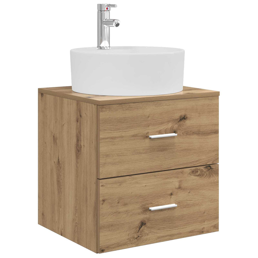 Badkamerkastenset 3 st Artisanaal eiken 49,5 x 44,5 x 65 cm