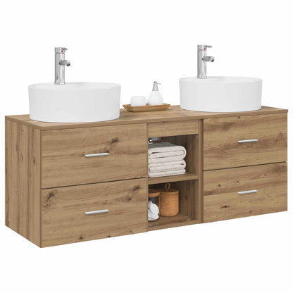 Badkamerkastenset 3 st Artisanaal eiken 49,5 x 44,5 x 65 cm