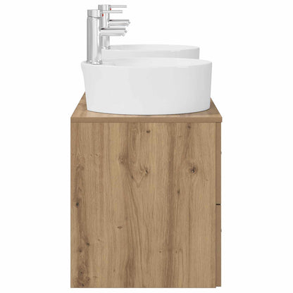 Badkamerkastenset 3 st Artisanaal eiken 49,5 x 44,5 x 65 cm