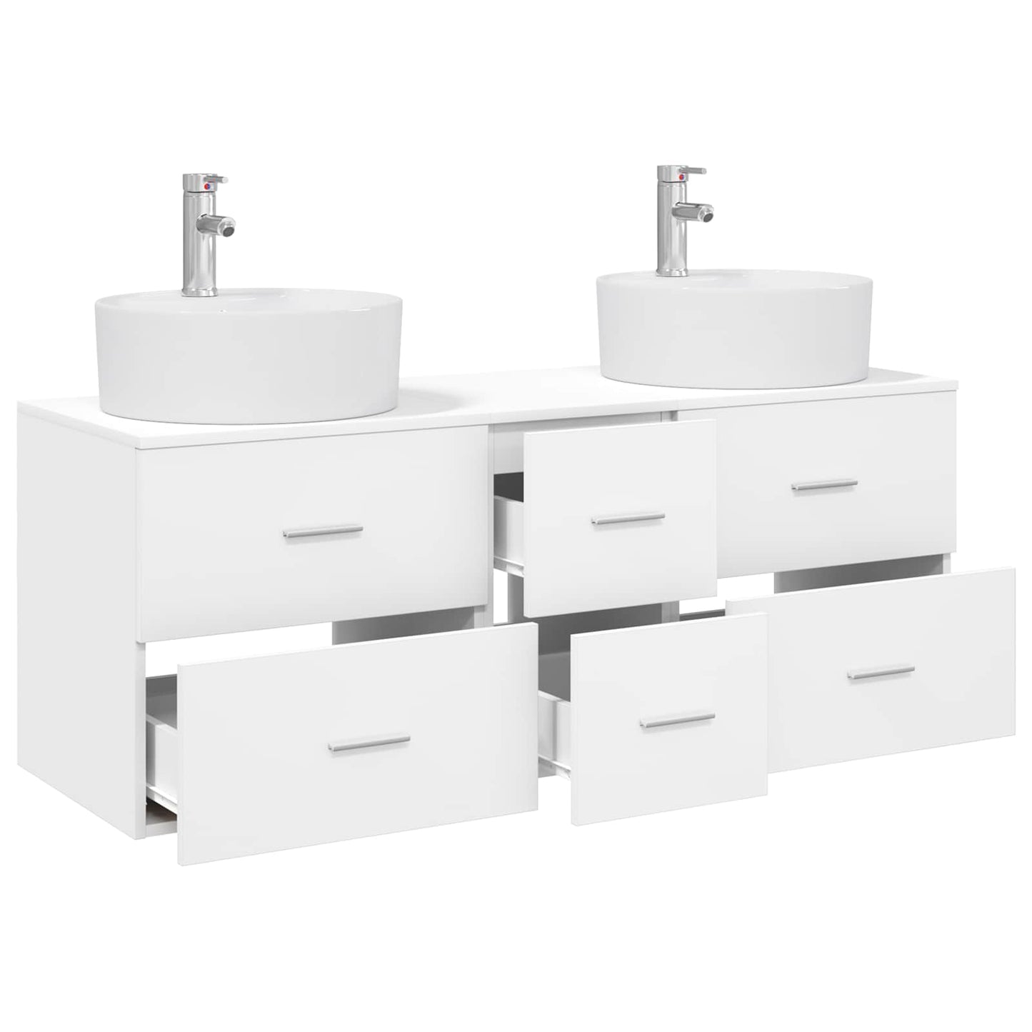 Badkamermeubelset 3 st Wit 49,5 x 44,5 x 65 cm Bewerkt hout