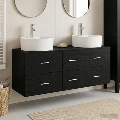 Badkamermeubelset 3 st Zwart 49,5 x 44,5 x 65 cm Bewerkt hout
