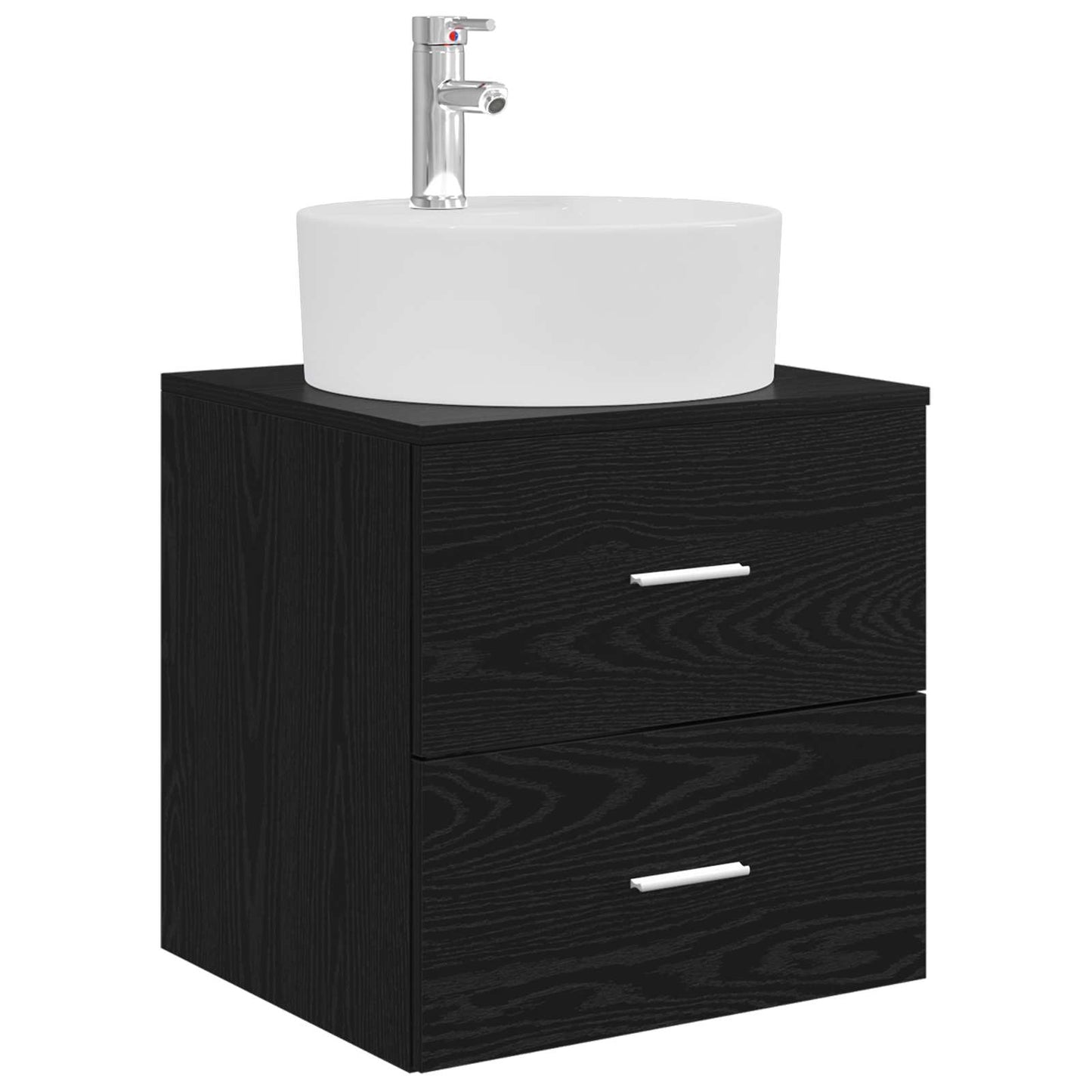 Badkamermeubelset 3 st Zwart 49,5 x 44,5 x 65 cm Bewerkt hout