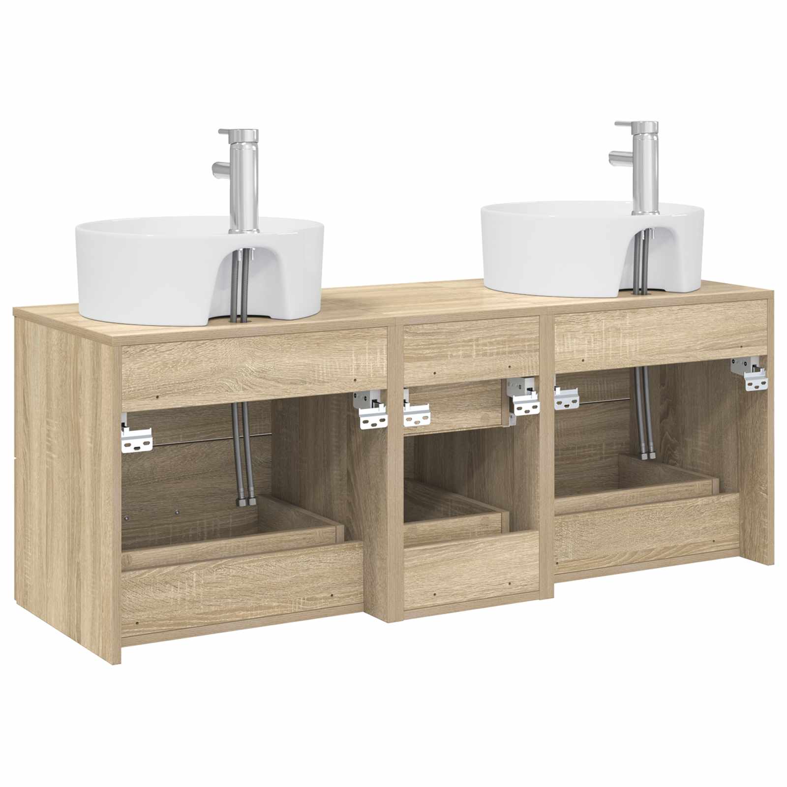Badkamermeubelset 3 st Sonoma Eiken 49,5 x 44,5 x 65 cm