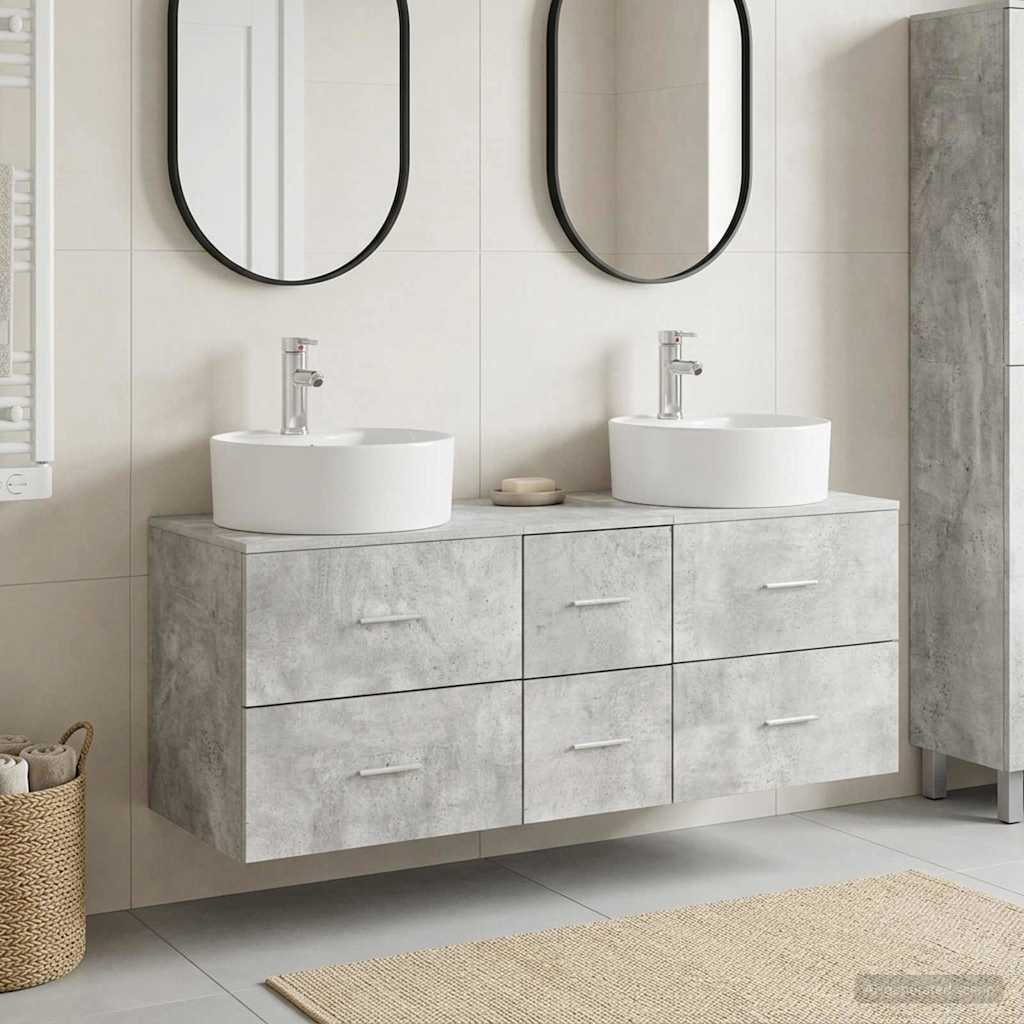 Badkamermeubelset 3 st Betongrijs 49,5 x 44,5 x 65 cm