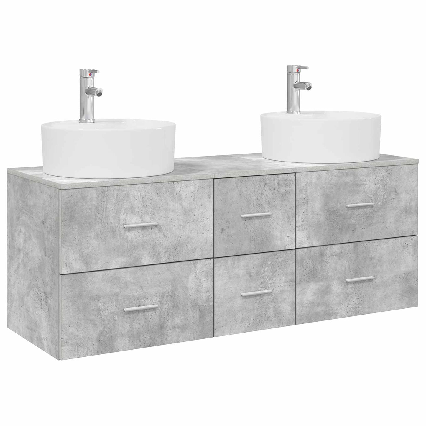 Badkamermeubelset 3 st Betongrijs 49,5 x 44,5 x 65 cm