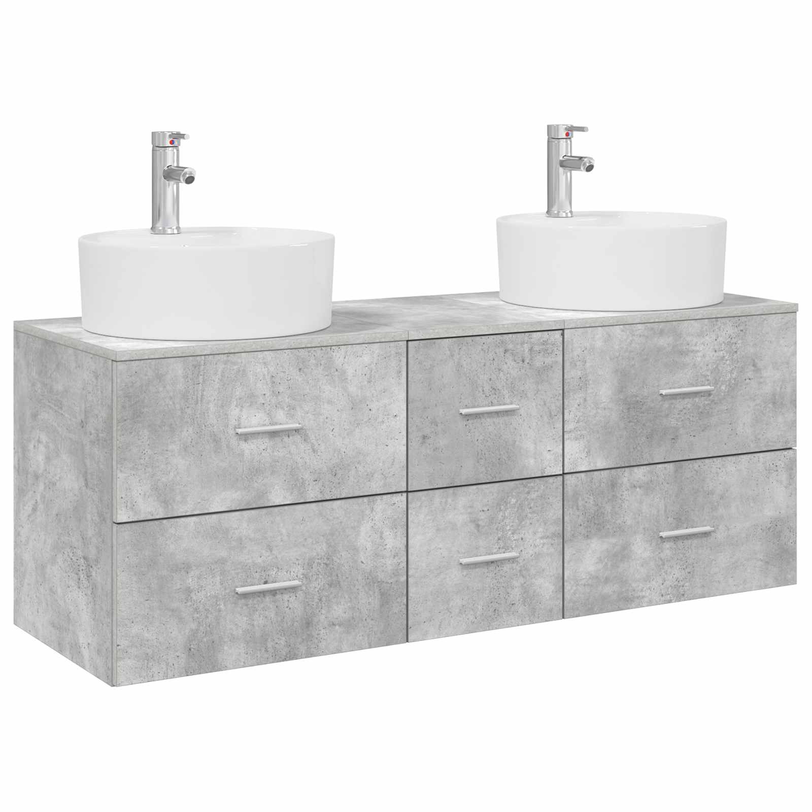 Badkamermeubelset 3 st Betongrijs 49,5 x 44,5 x 65 cm