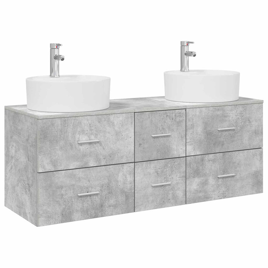 Badkamermeubelset 3 st Betongrijs 49,5 x 44,5 x 65 cm