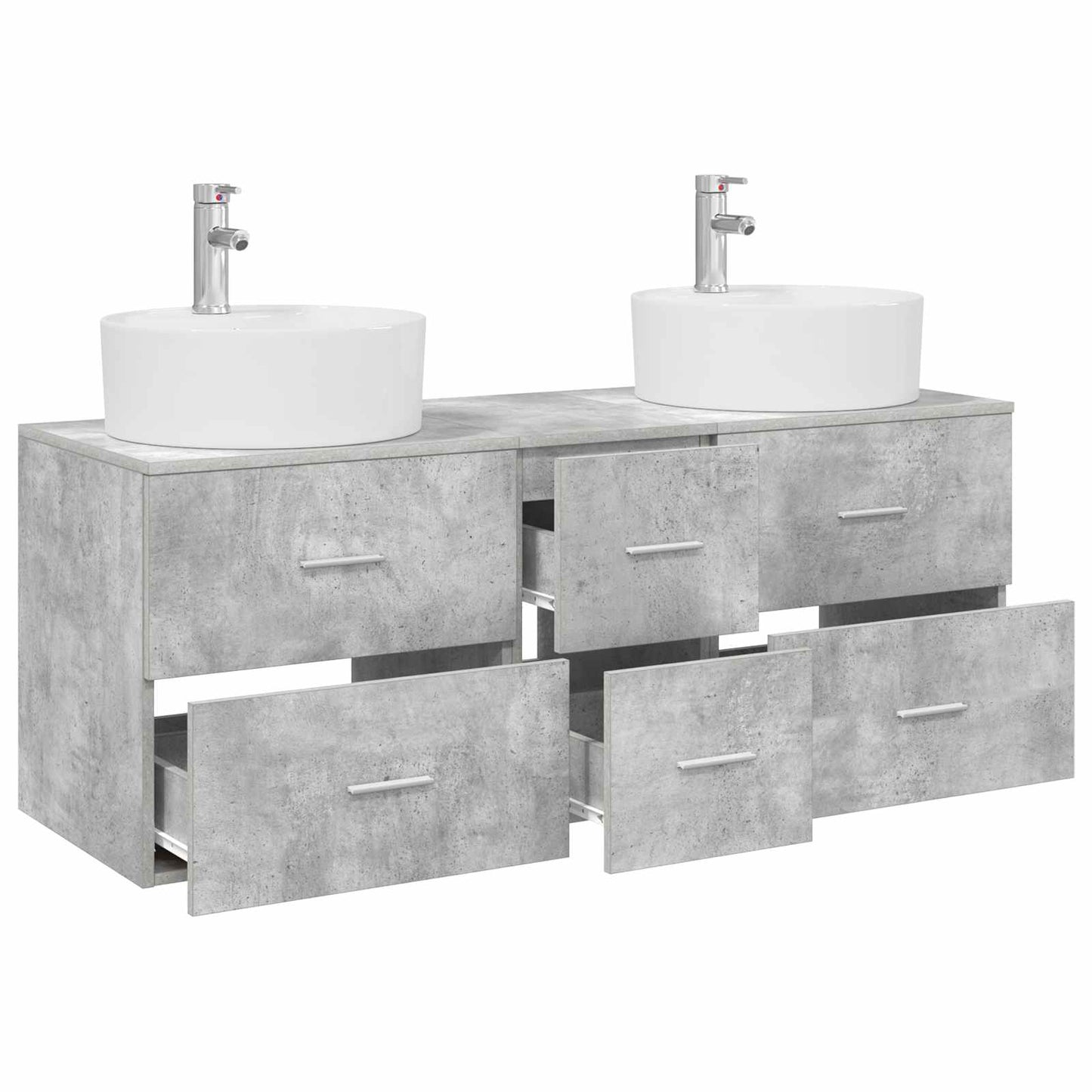 Badkamermeubelset 3 st Betongrijs 49,5 x 44,5 x 65 cm
